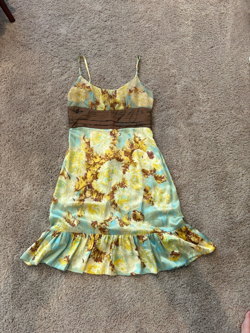 Plenty by Tracy Reese Brown & Aqua Lined Dress Interior Detail